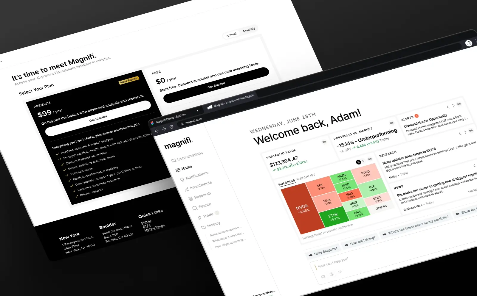 Magnifi challenge screens
