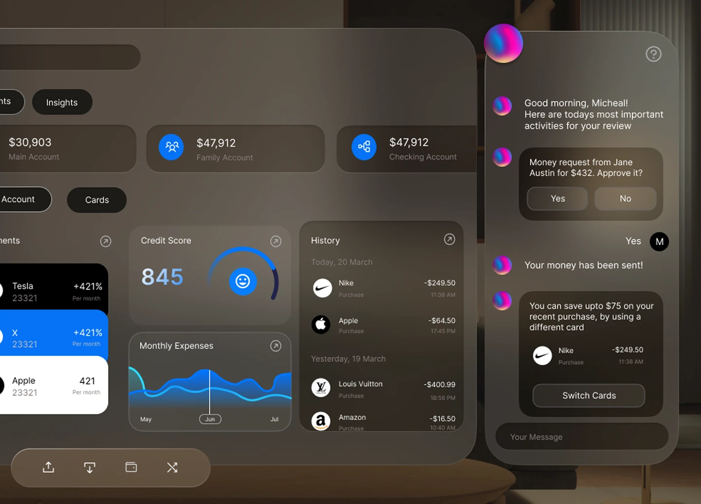 Orbit AI advisor chat panel
