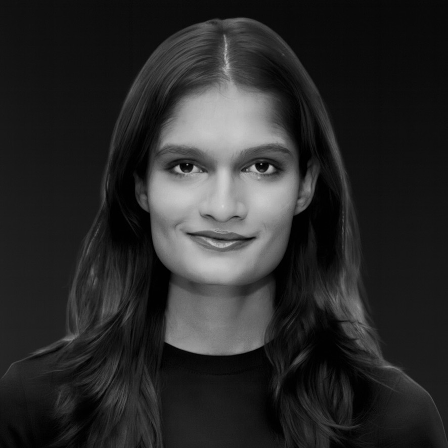 Black and white portrait of Shreya Naik